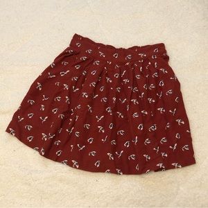 GAP Red Bird Print Mini Skirt